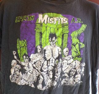 Vintage Misfits Earth Ad Wolfs Blood 1990 T - Shirt Pushead Danzig