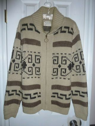 Vintage 70’s Pendleton The Big Lebowski Dude Zip Westerley Cardigan Sweater M