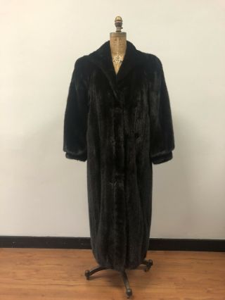 Vintage 1980’s Dark Brown Mink Full Length Coat,  Fabulous