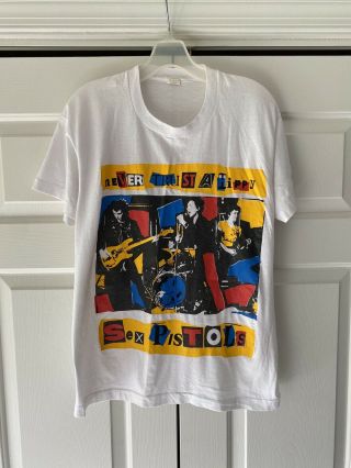 Vintage Sex Pistols Never Trust A Hippy T - Shirt Tee 80s Screen Stars Og Punk