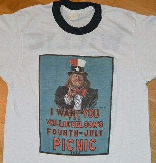 1983 Willie Nelson Vtg Rock Concert Tour Tee T - Shirt (m/l) 70 