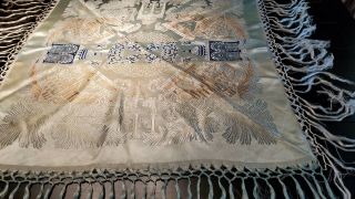 Vintage Taj Mahal Silk Piano Shawl Scarf Tablecloth