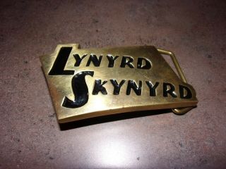 Vintage 70s Lynyrd Skynyrd Solid Brass Belt Buckle Numbered 4790