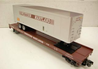 Mth 20 - 98136 Western Maryland Flatcar W/trailer Ex