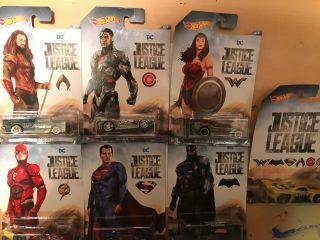 Hot Wheels Justice League Cars - Complete Set Of 7 - Factory