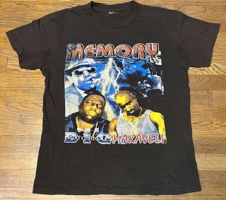 Vintage Tupac T Shirt Biggie Notorious Big 90s Rap Tee Single Stitch Large Rare