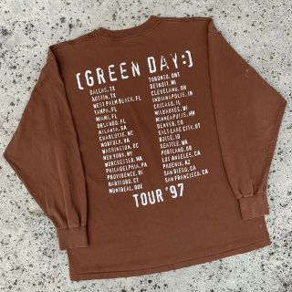 Vintage Green Day Nimrod Tour T Shirt Long Sleeve 90s Punk 1997 Single Stitch XL 2