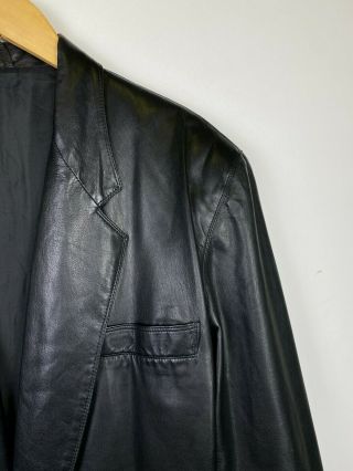 Men`s RARE 90`s GIANNI VERSACE Black Leather Suit Size M 3