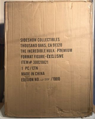 Hulk Sideshow Collectibles Premium Format 1:4 Scale SEALED/NEW 538/1000 2