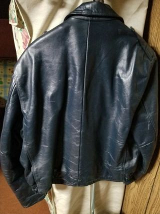 Vintage Chicago Police Dept leather coat,  navy blue,  size 44 2