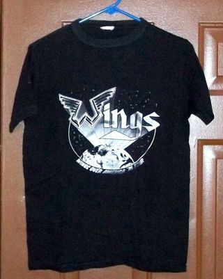 Extremely Rare Vintage 1976 Wings Over America Tour Concert Shirt Paul Mccartney
