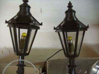 Set Of 2 Lgb Street Lights 5050 By Lehmann From W Germany 8 " Tall With Base