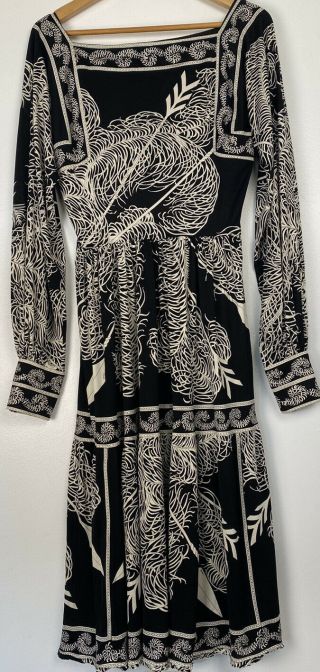 Vintage 1970’s Emilio Pucci Womens Black And White Print Dress