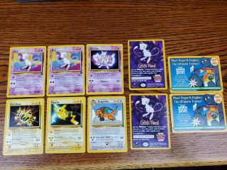 Promo Cards - Two Mews (8),  Mewtwo (3),  Electabuzz (2),  Pikachu (4),  Dragonite (5)