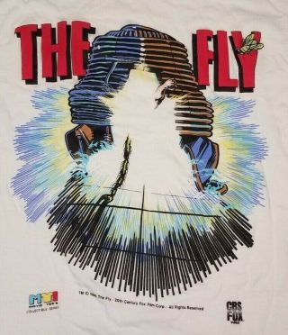 Vtg The Fly T Shirt Tee Large Unworn Nos Horror Movie 80s 1986