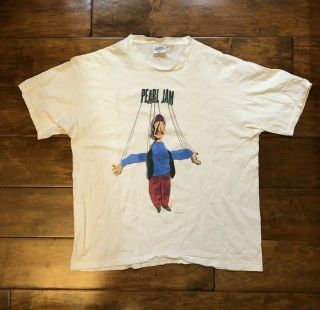 Vintage 1993 Pearl Jam Tour White T Shirt Mens Size X Large Man Authentic