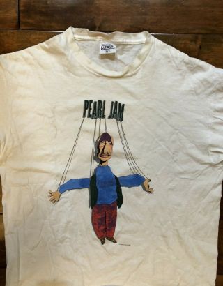 Vintage 1993 Pearl Jam Tour White T Shirt Mens Size X Large Man Authentic 3