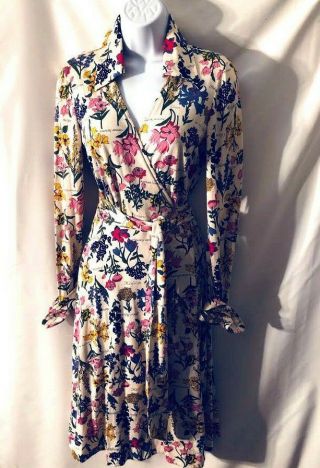 Vintage Dvf 1970s Diane Von Furstenberg Italy Jersey Wrap Dress Size 10