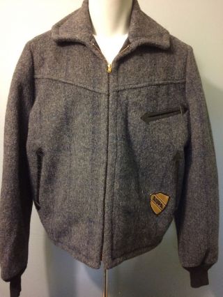 Vtg 40s 50s Wool Pilots Flight Jacket Coat Mens Xl Ricky Bomber Zip Up Work Wear