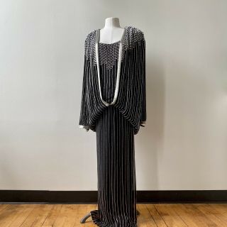 Vintage Judith Ann Plus Dropped Waist Flapper Sequin Dress Xl