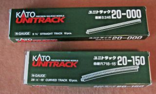 Kato N Scale Unitrack: 20 - 000 (10) 20 - 121 (4) 20 - 150 (14) 20 - 160 (10) 20 - 300, 2