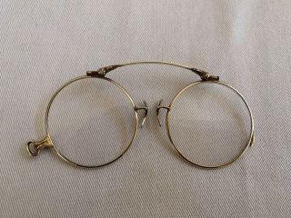Antique 14k “white Gold” Labeled - Pince - Nez Glasses Elegant
