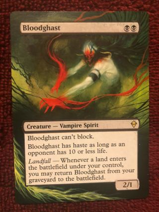 Altered Art Bloodghast - Hand Painted Extended Magic Mtg Non Foil Alter Aa