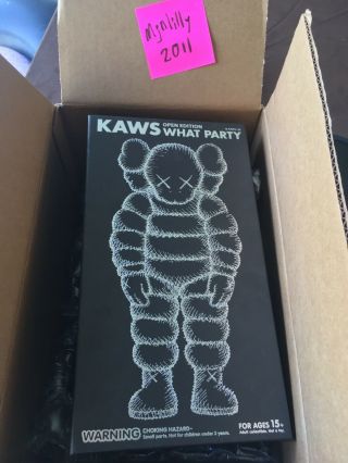 Kaws What Party Black Edition Vinyl Figure In Hand Brand