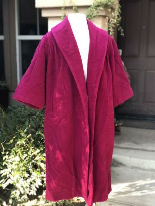 Vintage Lilli Ann Raspberry Wool Swing Coat