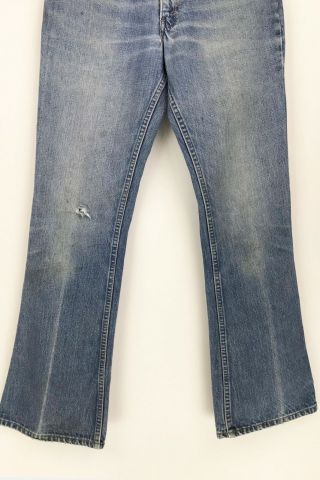 VINTAGE INDIGO DENIM LEVI ' s 646 BELL BOTTOM JEANS size 29 x 32 PERFECTLY FADED 3