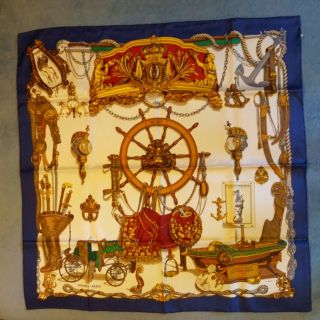 Authentic Hermes Paris 100 Silk Scarf Made In France " Ledoux " - 35 " ×35 "