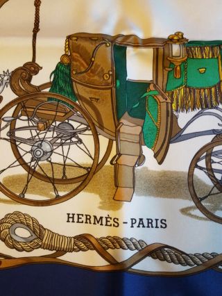 Authentic HERMES Paris 100 Silk Scarf Made In France 