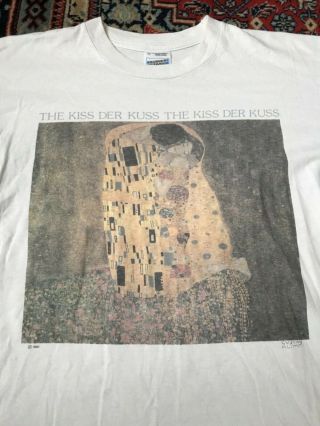 Vintage Gustav Klimt The Kiss Art T - Shirt Single Stitch Size M