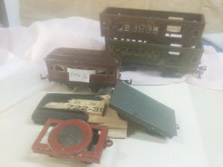 Bing ? Kbn ? Crane Flat Germany O Car Toy Train Antique Vintage 4 Wheel Parts