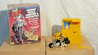 Mego Chips Highway Patrol Launcher And Motorcycle With Fighter And Box