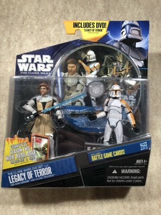 Star Wars Clone Wars Legacy Of Terror Dvd Action Figure 2 - Pack Obi - Wan & Clone