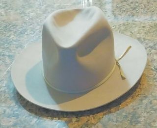 Vintage Stetson Embroidered 3x Silverbelly Open Road Western Fedora Cowboy Hat