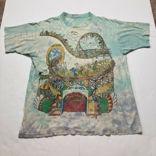 Grateful Dead T Shirt Vintage 1993 Roller Coaster Carnival Tie Dye Gdm Xl Thrash