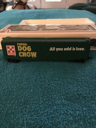 Vgc Vintage Bachmann Ho Train Purina Dog Chow Box Car Green Box