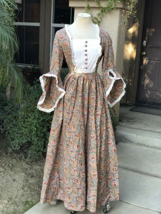 Vintage 1970’s Cotton Floral Prairie Dress Victorian Edwardian Gunne Sax Style