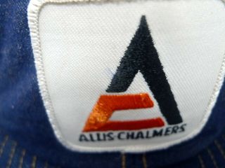 VTG Allis Chalmers Hat Denim Blue Triangle AC Logo Snapback Patch Baseball Cap 2