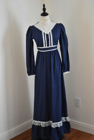 Vintage 1970s Gunne Sax,  Victorian,  Prairie Dress Size 14