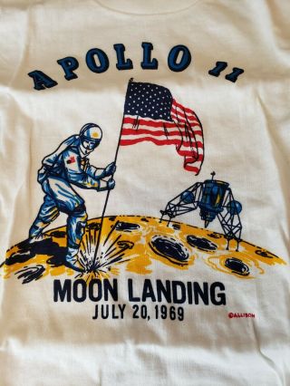 Rare Vintage Old Stock 1969 Apollo 11 Moon Landing Allison Kids Size T - Shirt