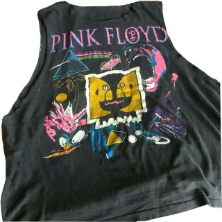 Xl Vintage Faded Cropped Pink Floyd Division Bell Tour 1994 Shirt Tank