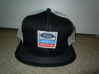 Ford Holland Vtg Patch Logo Adjustable Snapback Mesh Trucker Cap Hat K - Brand