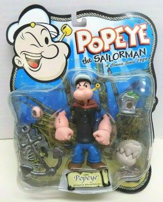 2001 Mezco Popeye The Sailor Man Series 1 - Classic Popeye Figure Moc