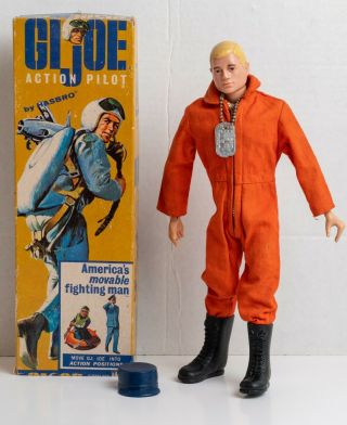 Vintage 1964 Gi Joe 12 Inch Figure Action Pilot With Box & Paperwork