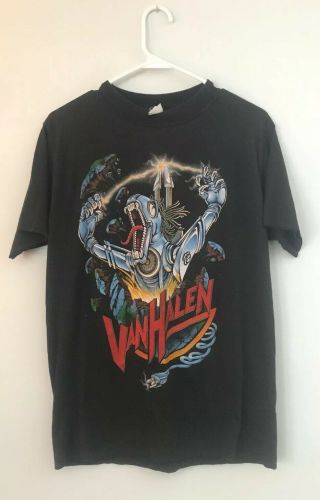 Vintage Van Halen Kicks Ass Shirt 80s Metal Beast Xl Mackler