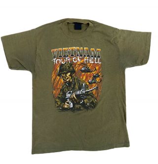 Vintage 1980’s Vietnam Tour Of Hell Single Stitch T Shirt 3d Emblem
