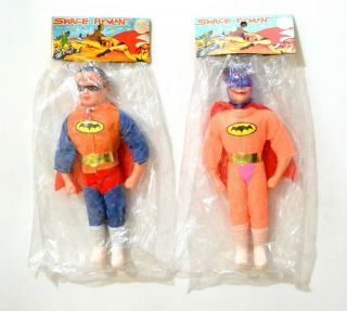 Batman And Robin Vintage Figure Space Flyman Ultra Rare Bootleg 1967 Hk Moc